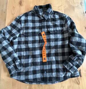 Jachs New York Buffalo Check Plannel Shacket Size XXL Gray Black